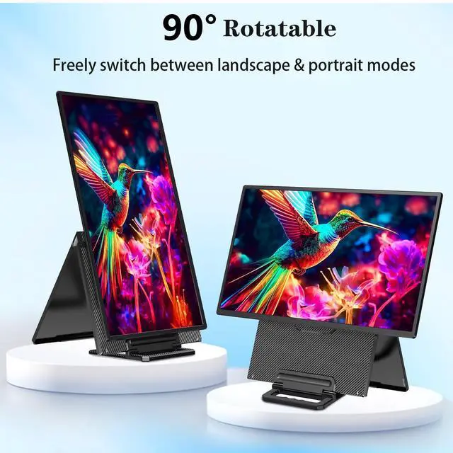 Alt view image 6 of 7 - 23.8" 2.5K QHD 180Hz Portable Gaming Monitor, IPS Display with Kickstand, Built-in Speakers, USB-C & HDMI, VESA Compatible for Laptop, PC, Mac, Xbox