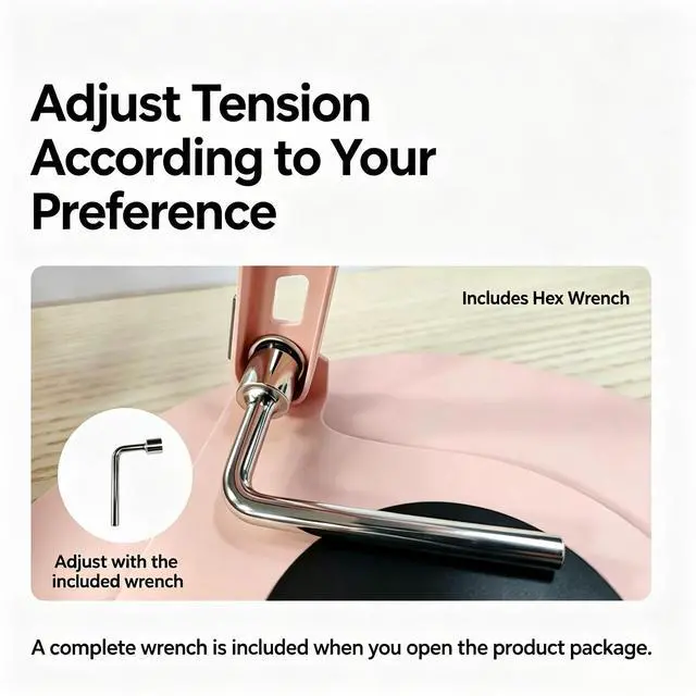Alt view image 3 of 7 - Pink 360° Rotating Ergonomic Laptop Stand, Adjustable Carbon Steel Foldable Riser with Tunable Rotation Tension, Portable Non-Slip Holder Compatible with MacBook Pro & 1017.3 Inch Laptops