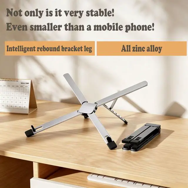Alt view image 3 of 7 - Laptop Stand for Desk, Computer Tablet Stand, 6 Angles Adjustable Aluminum Ergonomic Foldable Portable Desktop Holder, Ventilated Cooling Notebook Stand for 10-17.3" Laptop Tablet