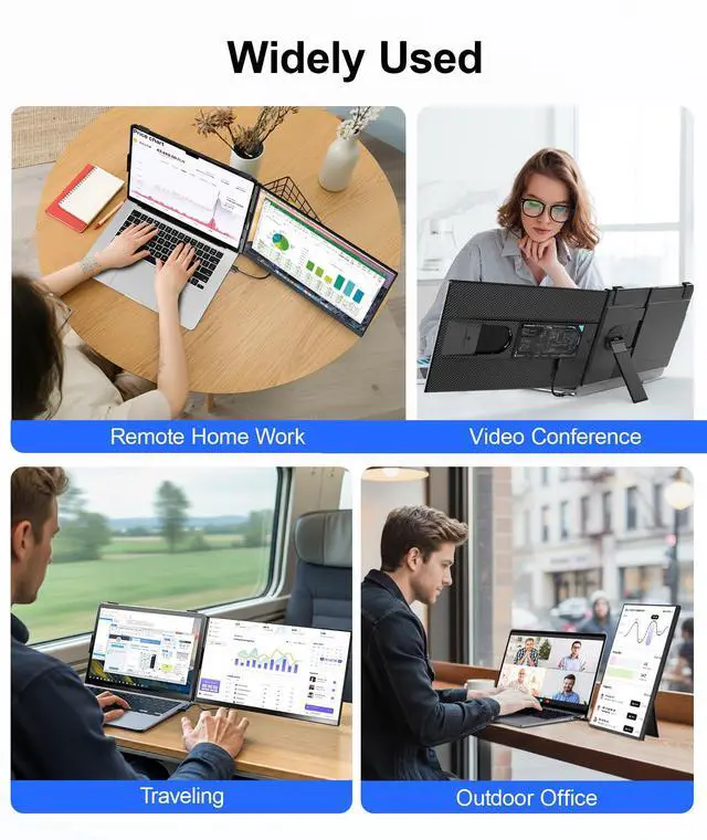 Alt view image 6 of 7 - Laptop Screen Extender 15.6", Detachable 120% sRGB 1080P FHD Dual Portable Monitor, Plug & Play External Screen for 13"-17" Laptops, Compatible with Windows, macOS, Android, ChromeOS & PS5
