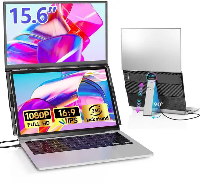 Main image of Laptop Screen Extender, 15.6 FHD 1080P Eye Care & Neck-Friendly Travel Monitor for Laptop,0.2" Ultra-Thin Display with 100% sRGB, Vertical Screen Extender Plug & Play for Windows/Mac/Android/Chrome