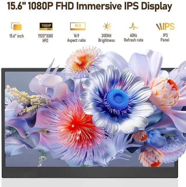 Alt view image 2 of 7 - Laptop Screen Extender, 15.6 FHD 1080P Eye Care & Neck-Friendly Travel Monitor for Laptop,0.2" Ultra-Thin Display with 100% sRGB, Vertical Screen Extender Plug & Play for Windows/Mac/Android/Chrome