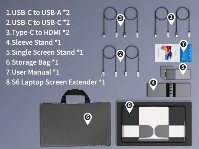 Alt view image 2 of 7 - 15.6" Detachable Laptop Screen Extender, 1080P FHD Laptop Monitor Extender with 120% sRGB, 235°Rotation Dual Monitor, Plug & Play, Triple Screen Compatible with Windows, Mac, Chrome