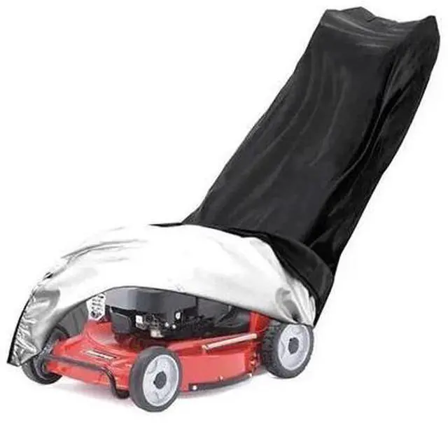 Alt view image 7 of 7 - Lawn Mower Cover Heavy Duty UV Protector Waterproof for Push Mower Universal Fit