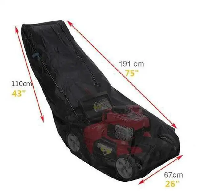 Alt view image 2 of 7 - Lawn Mower Cover Heavy Duty UV Protector Waterproof for Push Mower Universal Fit
