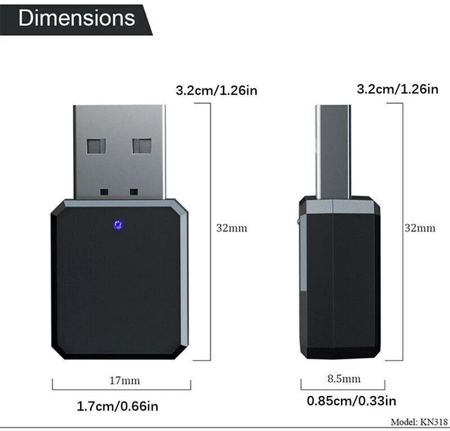 Alt view image 3 of 7 - USB Wireless Bluetooth 5.1 3.5mm AUX Audio Stereo Music Car Adapter Receiver 1X