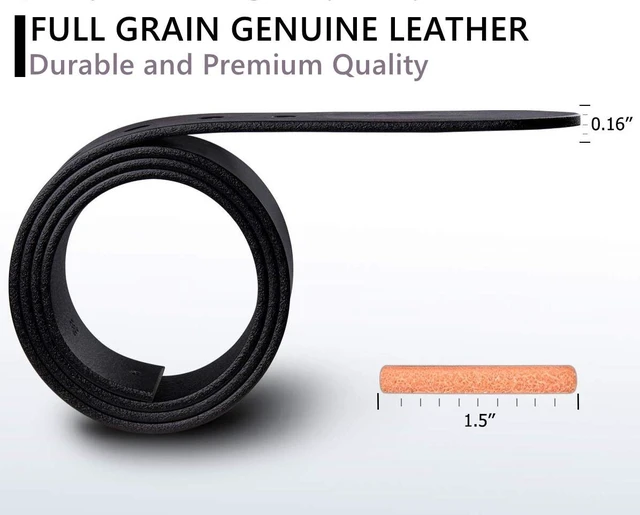 Alt view image 3 of 7 - Style04 Leather Men's Belts Full Grain Genuine Casual Jeans Dress Belts for Men Black36-38