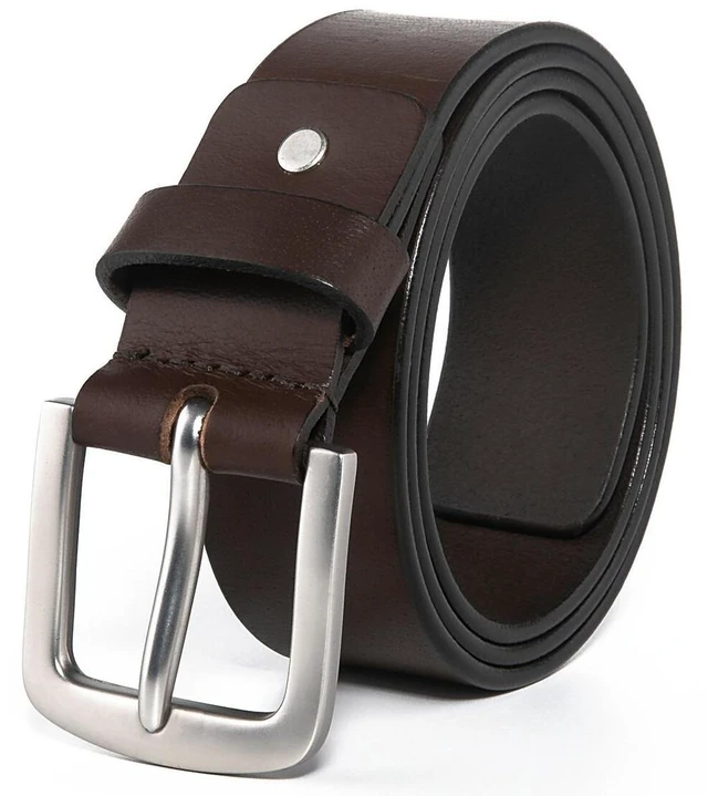 Alt view image 5 of 7 - Style04 Leather Men's Belts Full Grain Genuine Casual Jeans Dress Belts for Men Black36-38