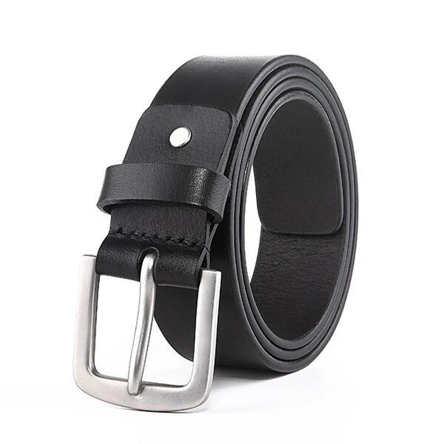 Alt view image 6 of 7 - Style04 Leather Men's Belts Full Grain Genuine Casual Jeans Dress Belts for Men Black36-38