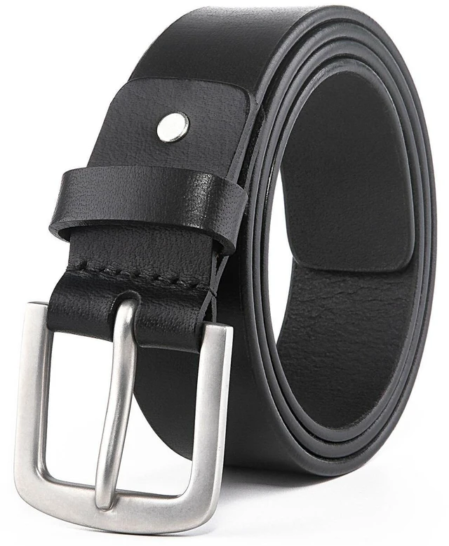 Alt view image 7 of 7 - Style04 Leather Men's Belts Full Grain Genuine Casual Jeans Dress Belts for Men Black36-38
