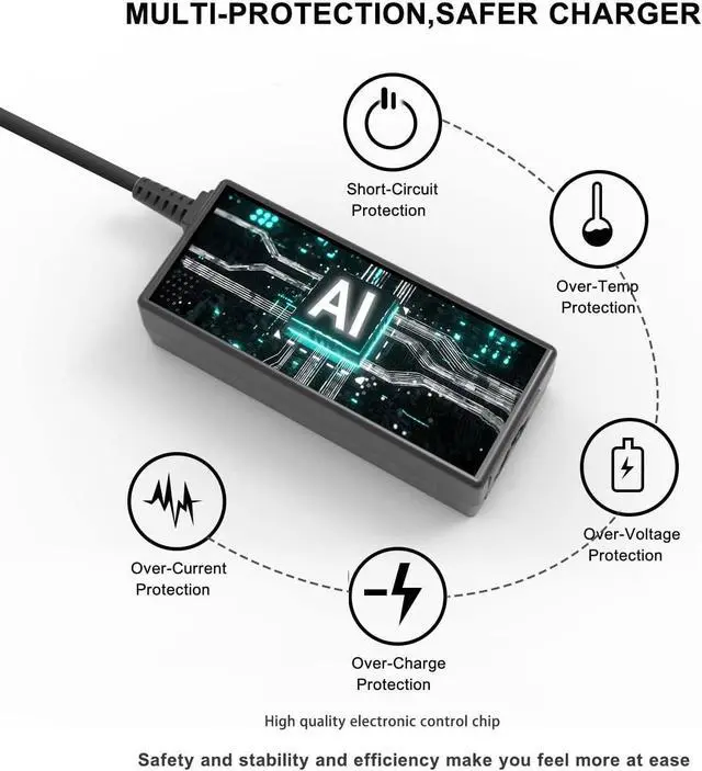 Alt view image 4 of 7 - 45W USB C Chromebook Charger Compatible for HP, Dell, Acer, Asus