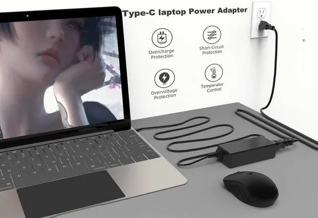 Alt view image 5 of 7 - 45W USB C Chromebook Charger Compatible for HP, Dell, Acer, Asus