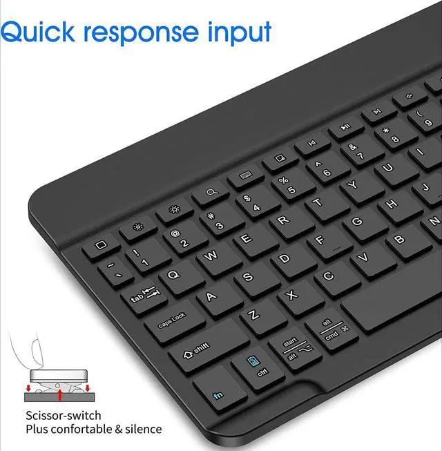 Alt view image 6 of 7 - 10 inch Wireless Bluetooth Keyboard for iPad Tablet, iOS, Android Tablet