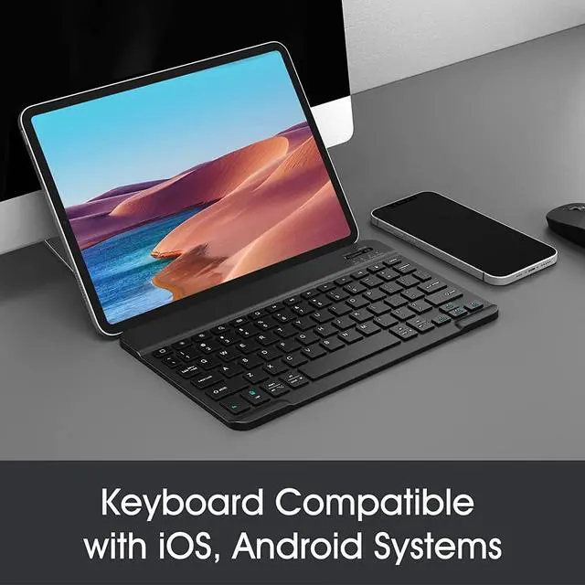 Alt view image 3 of 7 - 10 inch Wireless Bluetooth Keyboard for iPad Tablet, iOS, Android Tablet