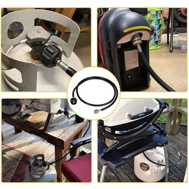 Alt view image 6 of 7 - 6FT Propane Adapter Hose LP Tank 1lb to 20lb Converter For QCC1 Type1 Gas Grill