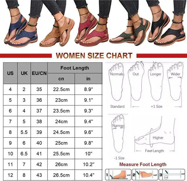Alt view image 2 of 2 - Low-Wedge Women Shoes Orthopedic Sandals Casual Flat Flip Flops Ladies Anti-Slip- Brown 6" 1pair