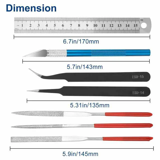 Alt view image 7 of 7 - Gundam Model Tool Set Craft Kit for Car Craft Assembly Building Basic Set 14Pcs Basic Model Tools Kit