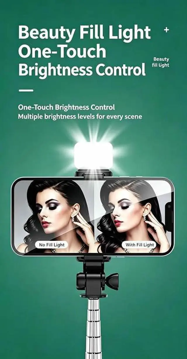 Alt view image 4 of 7 - Selfie Tripod Bluetooth Remote Holder LED Fill Light For iPhone Samsung Android black+pink