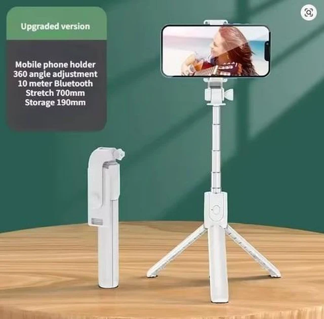 Alt view image 6 of 7 - Selfie Tripod Bluetooth Remote Holder LED Fill Light For iPhone Samsung Android white+pink