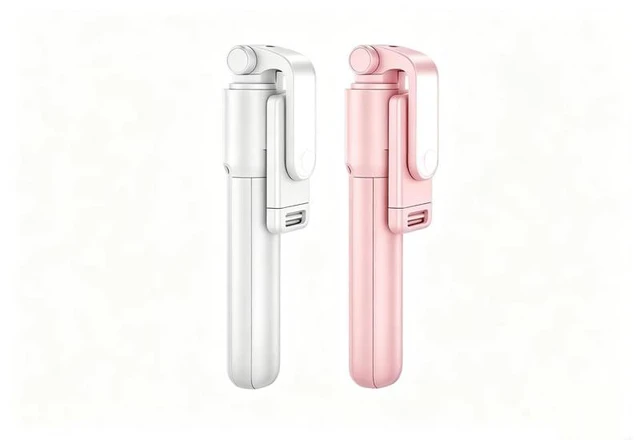 Alt view image 7 of 7 - Selfie Tripod Bluetooth Remote Holder LED Fill Light For iPhone Samsung Android white+pink