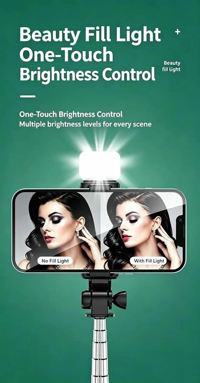 Alt view image 4 of 7 - Selfie Tripod Bluetooth Remote Holder LED Fill Light For iPhone Samsung Android white+pink