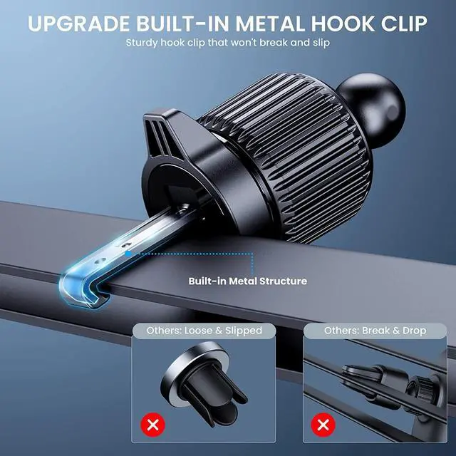 Alt view image 3 of 7 - Car Air Vent Phone Holder Stand Mount For iPhone 14 13 12 Samsung Andriod Truck Carbon Fiber