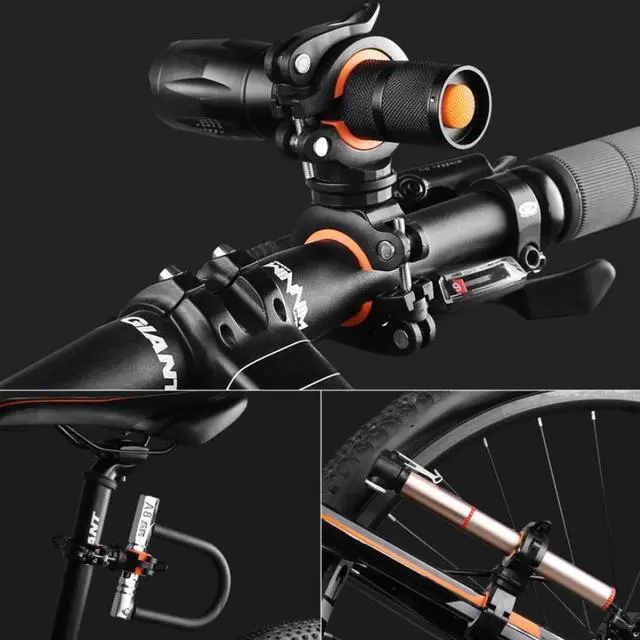 Alt view image 3 of 7 - 2 Pack 360° Rotation Flashlight Mount Holder Bicycle LED Light Clip Clamp