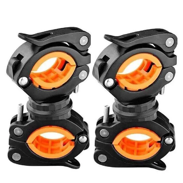 Alt view image 2 of 7 - 2 Pack 360° Rotation Flashlight Mount Holder Bicycle LED Light Clip Clamp
