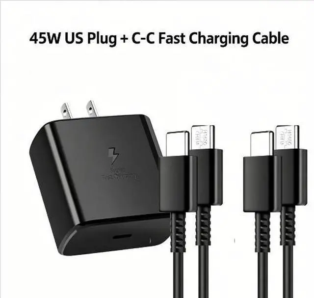 Main image of 45w USB-C Super Fast Wall Charger+6ft Cable For Samsung Galaxy S24 S23 S22 S21 45WCharging+2PCS 6FT cable