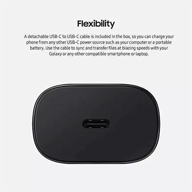 Alt view image 3 of 7 - 45w USB-C Super Fast Wall Charger+6ft Cable For Samsung Galaxy S24 S23 S22 S21 45WCharging+2PCS 6FT cable