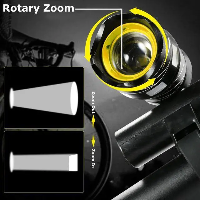 Alt view image 7 of 7 - Rechargeable 15000LM LED MTB Bicycle Light Bike Front Headlight w/USB Cord