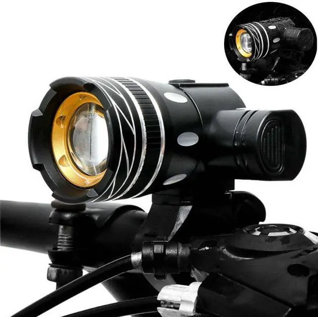 Main image of Waterproof Super Bright LED Bike Light USB Rechargeable Bicycle Front Headlight T6 Front Light + 918 Rear Light