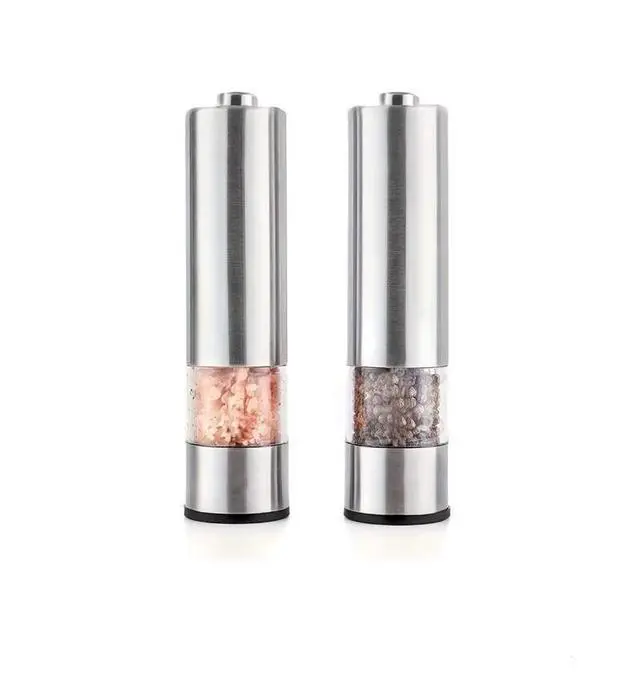 Alt view image 3 of 7 - Stainless Steel Electric Pepper Grinder Salt Mill Adjustable Coarseness Battery