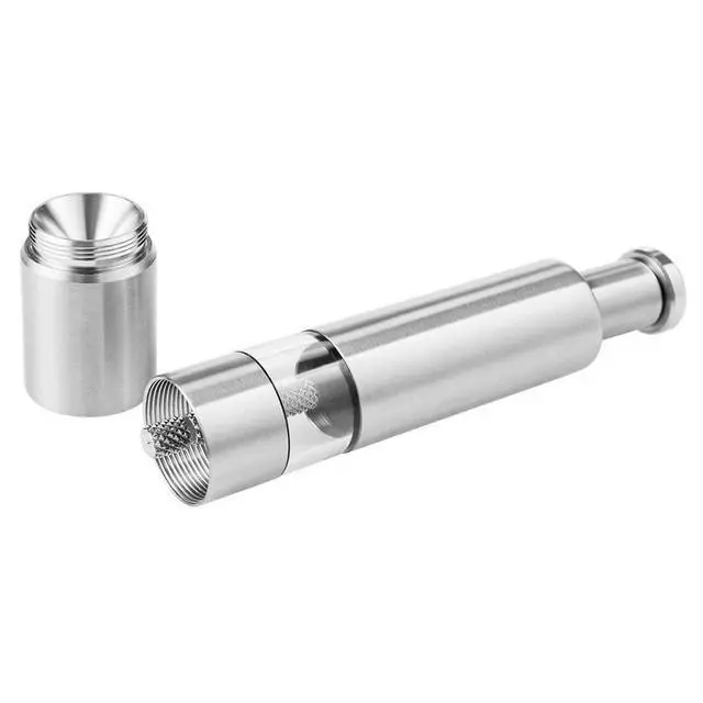 Alt view image 3 of 7 - Stainless Pepper Grinder with for One Touch Pump Button for Simple One Hand Use