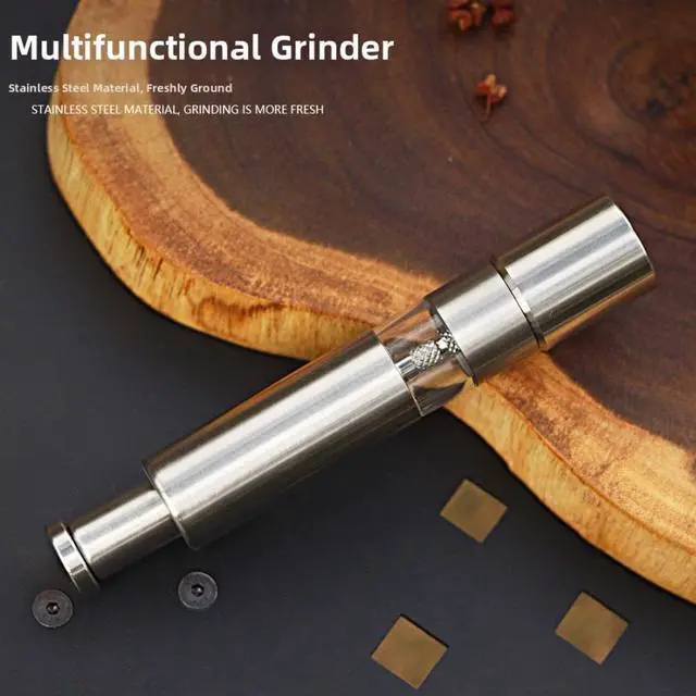 Alt view image 4 of 7 - Stainless Pepper Grinder with for One Touch Pump Button for Simple One Hand Use
