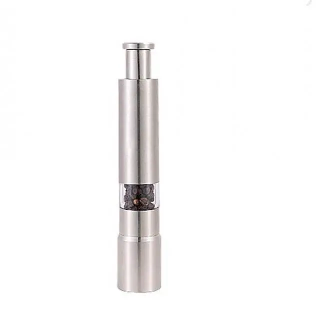 Main image of Stainless Pepper Grinder with for One Touch Pump Button for Simple One Hand Use