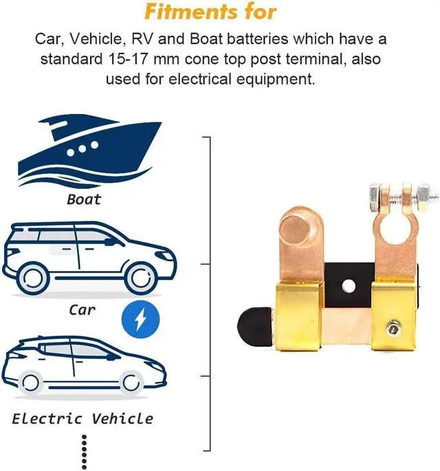 Alt view image 6 of 7 - Knife Blade Switch Battery Disconnect Top Post HEAVY DUTY SHUT OFF Car 12/24V US