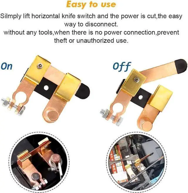 Alt view image 3 of 7 - Knife Blade Switch Battery Disconnect Top Post HEAVY DUTY SHUT OFF Car 12/24V US