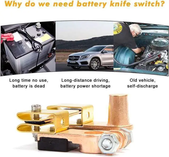 Alt view image 2 of 7 - Knife Blade Switch Battery Disconnect Top Post HEAVY DUTY SHUT OFF Car 12/24V US