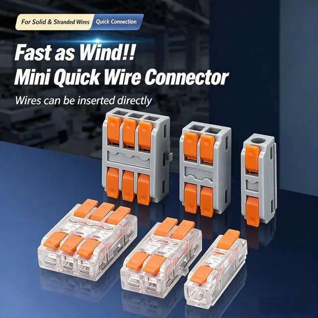 Alt view image 2 of 7 - 30Pcs 3-in-3-Out Lever Wire Connectors Compact Electrical Splicing Terminal Kit