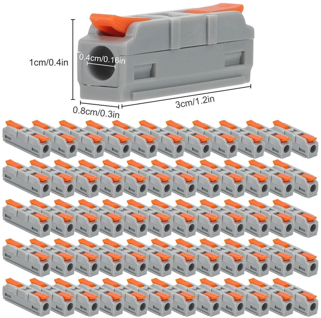 Alt view image 3 of 7 - 30Pcs 3-in-3-Out Lever Wire Connectors Compact Electrical Splicing Terminal Kit 2-in-2-Out-Transparent-20pcs