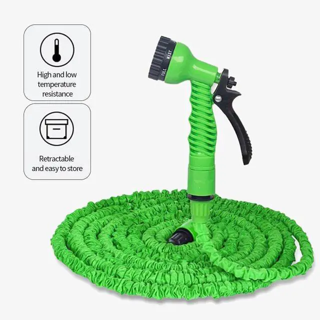 Alt view image 3 of 7 - Expanding Expandable Flexible Garden Water Hose w Spray Nozzle 25, 50, 75, 100FT Green 50 ft