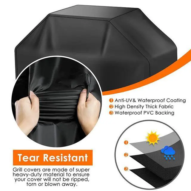 Alt view image 6 of 7 - 57Inch BBQ Gas Grill Cover Outdoor Heavy Duty Barbecue Waterproof UV Protection