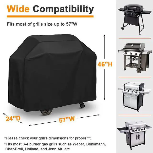 Alt view image 7 of 7 - 57Inch BBQ Gas Grill Cover Outdoor Heavy Duty Barbecue Waterproof UV Protection
