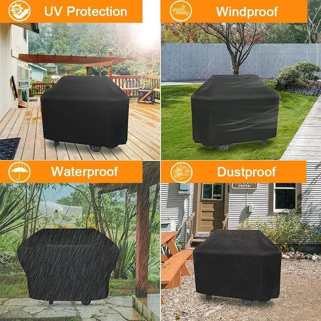 Alt view image 3 of 7 - 57Inch BBQ Gas Grill Cover Outdoor Heavy Duty Barbecue Waterproof UV Protection 420D Oxford Fabric 145x61x117cm