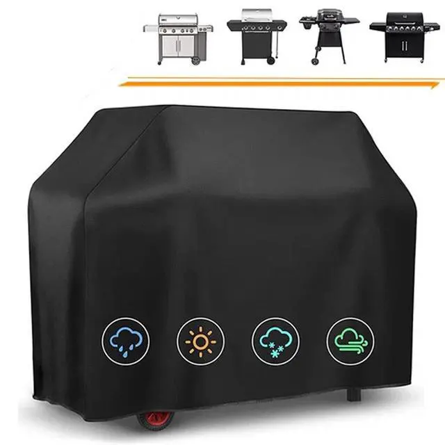 Alt view image 2 of 7 - 57Inch BBQ Gas Grill Cover Outdoor Heavy Duty Barbecue Waterproof UV Protection 420D Oxford Fabric 145x61x117cm