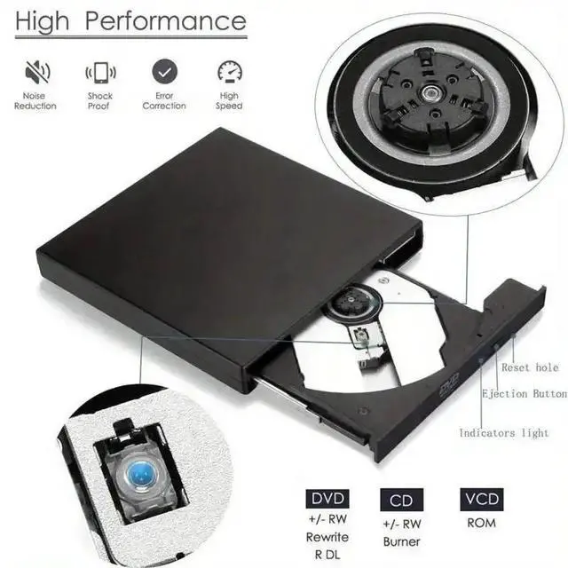 Alt view image 5 of 7 - Slim External CD DVD RW Drive USB 3.0 Writer Burner Player Black For Laptop PC