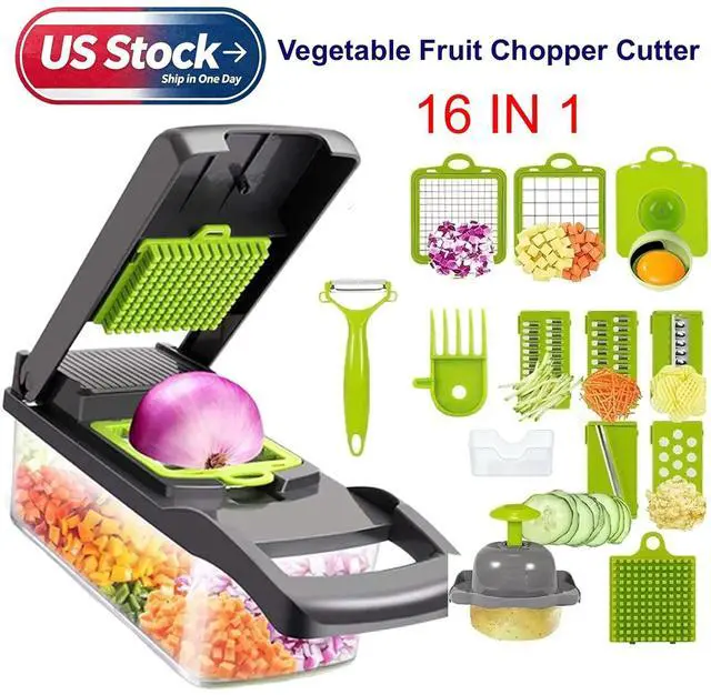 Main image of 16-In-1 Vegetable Fruit Chopper Cutter Food Onion Veggie Dicer Slicer 11 Blade