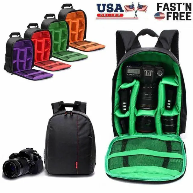Alt view image 6 of 7 - Digital Camera Waterproof Sling Backpack Shoulder Bag for Canon Nikon Sony DSLR -Green