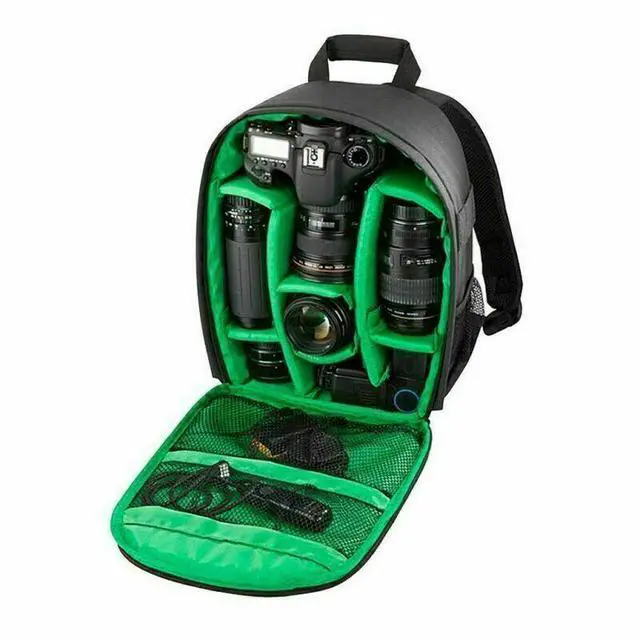 Alt view image 7 of 7 - Digital Camera Waterproof Sling Backpack Shoulder Bag for Canon Nikon Sony DSLR -Green